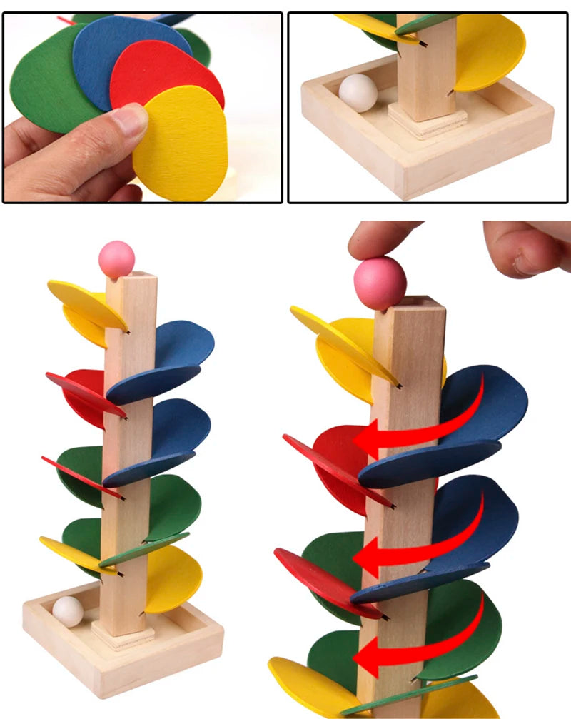 Montessori Wooden Marble Run